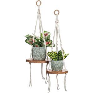 Abbott Collection Large Macrame Hanging Planter Shelf – Boho Plant Hanger